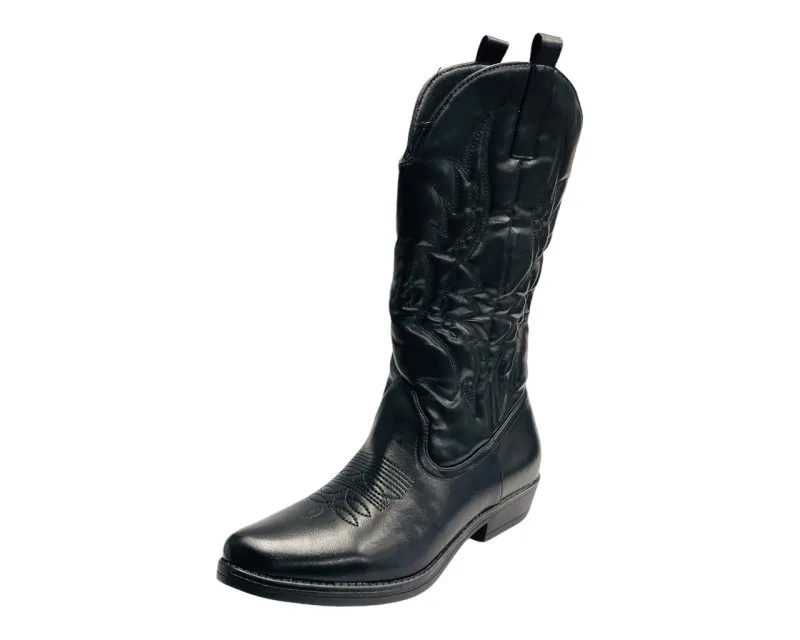 Embroidered Western Cowboy Mid Calf Boots