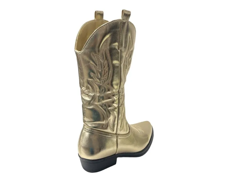 Embroidered Western Cowboy Mid Calf Boots