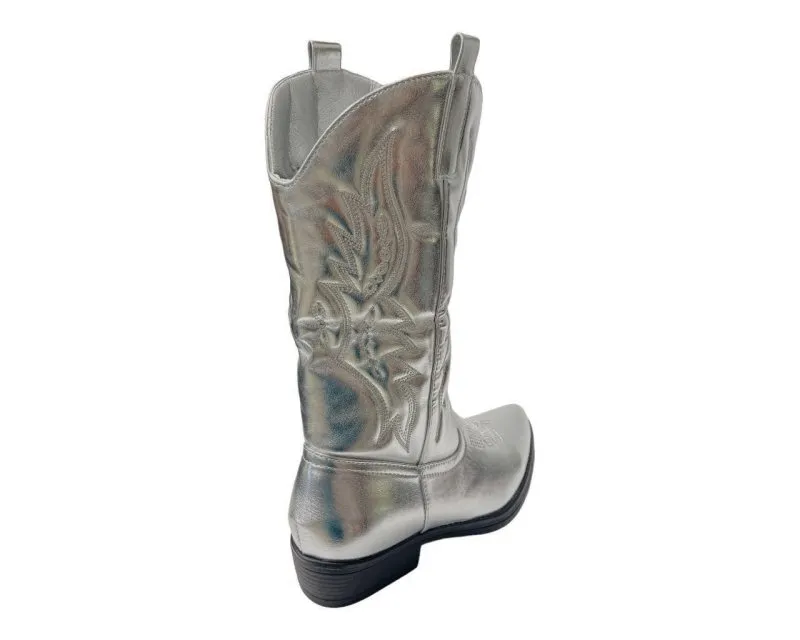 Embroidered Western Cowboy Mid Calf Boots