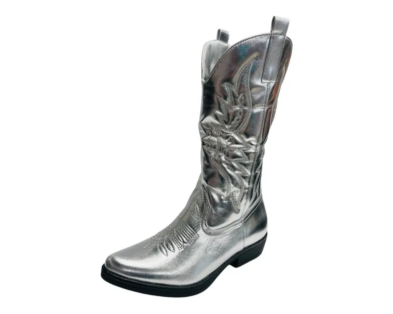 Embroidered Western Cowboy Mid Calf Boots