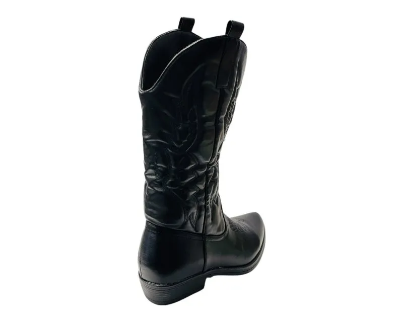 Embroidered Western Cowboy Mid Calf Boots