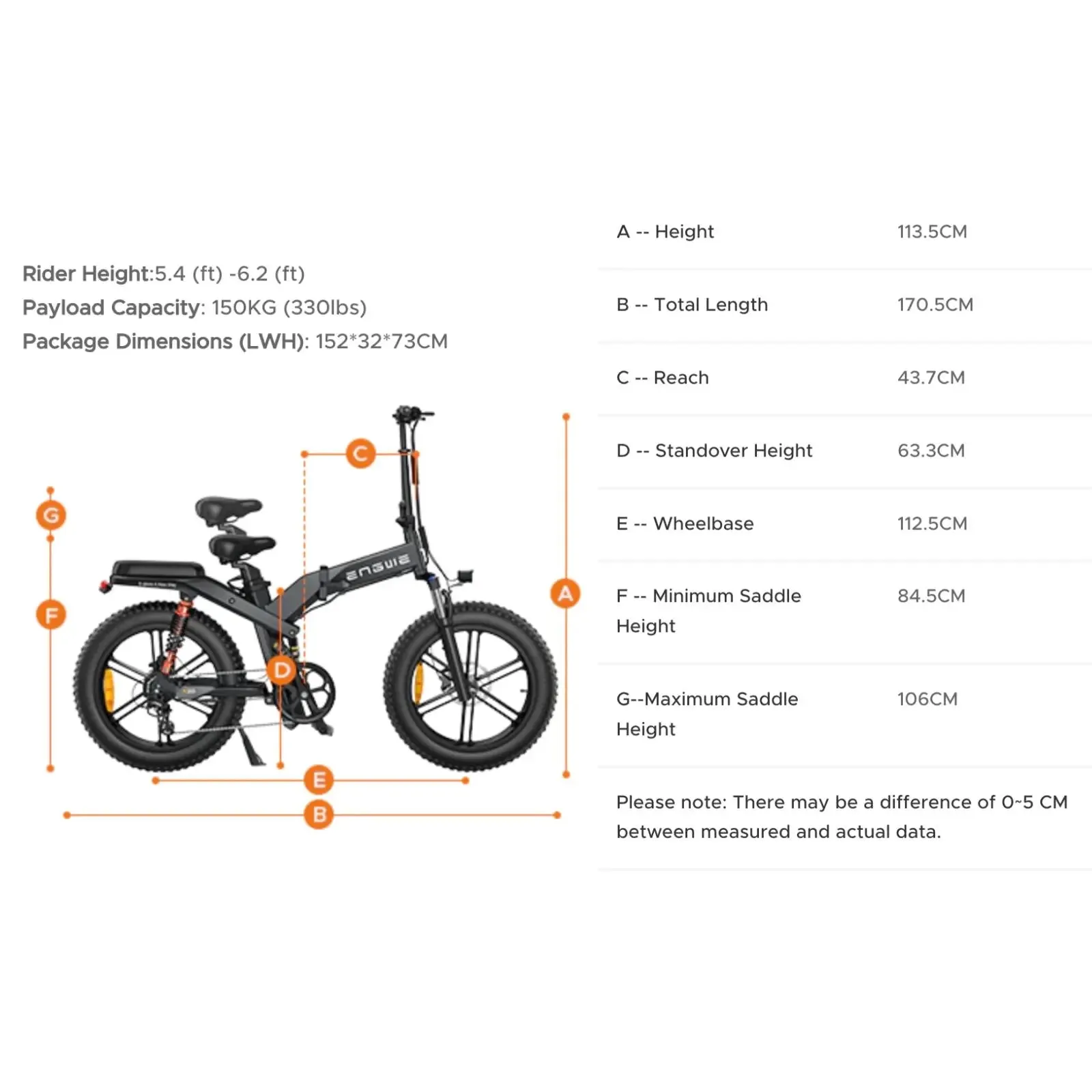 Engwe X20 All Terrain Fat Tyre Folding Electric Bike 750W