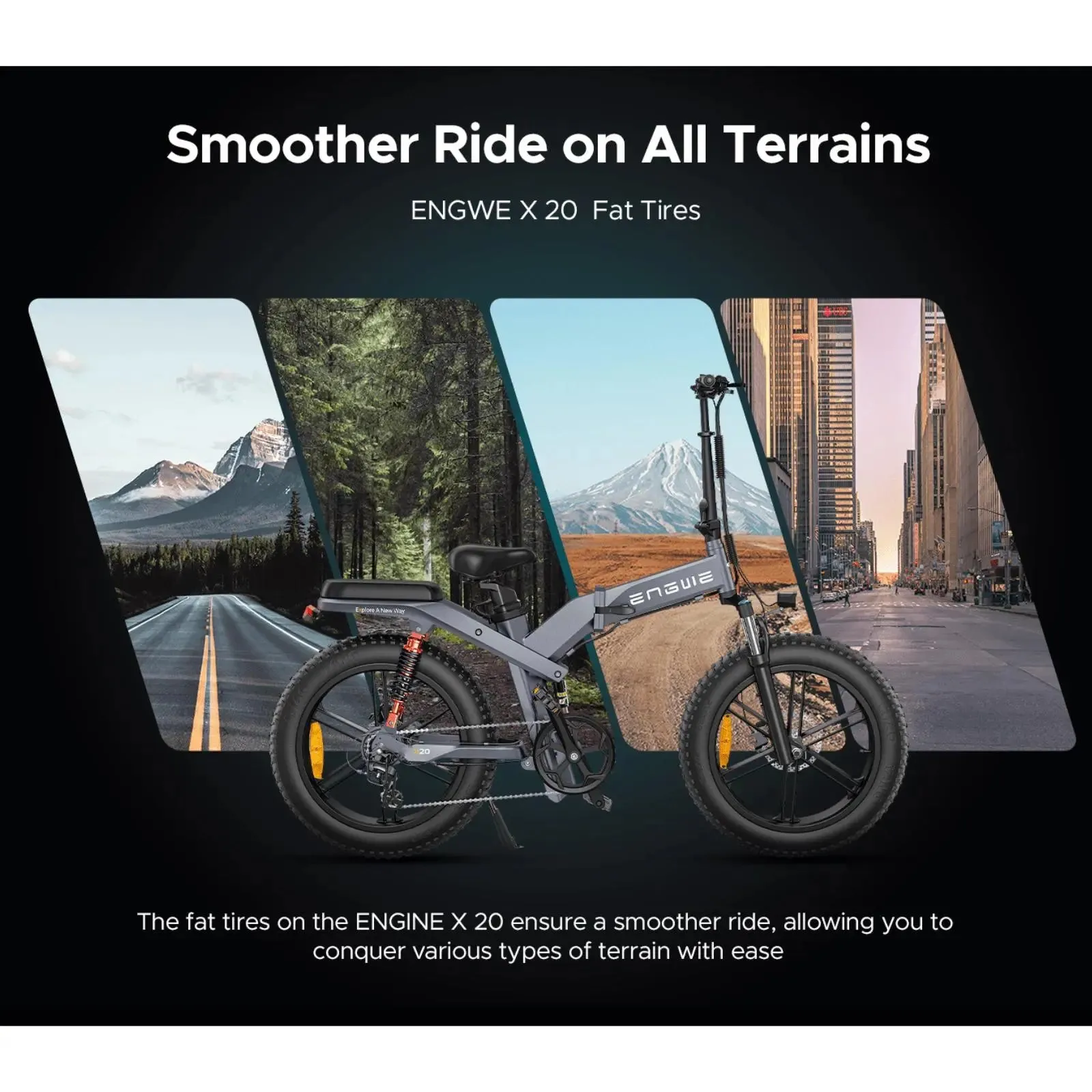 Engwe X20 All Terrain Fat Tyre Folding Electric Bike 750W