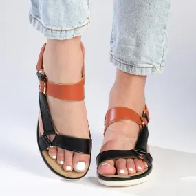 Franco Rossi Triangle Action Sandals - Black Multi