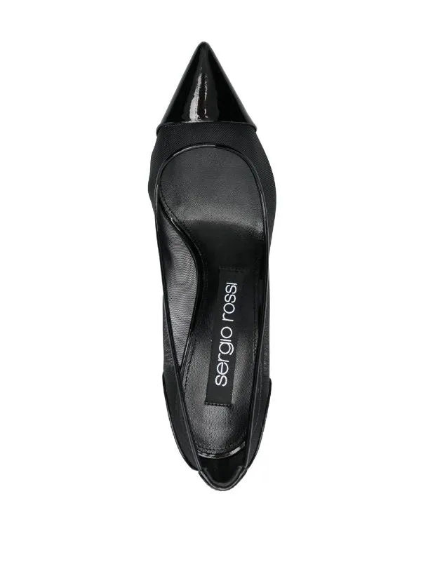 Godiva Mesh Patent Black Pump