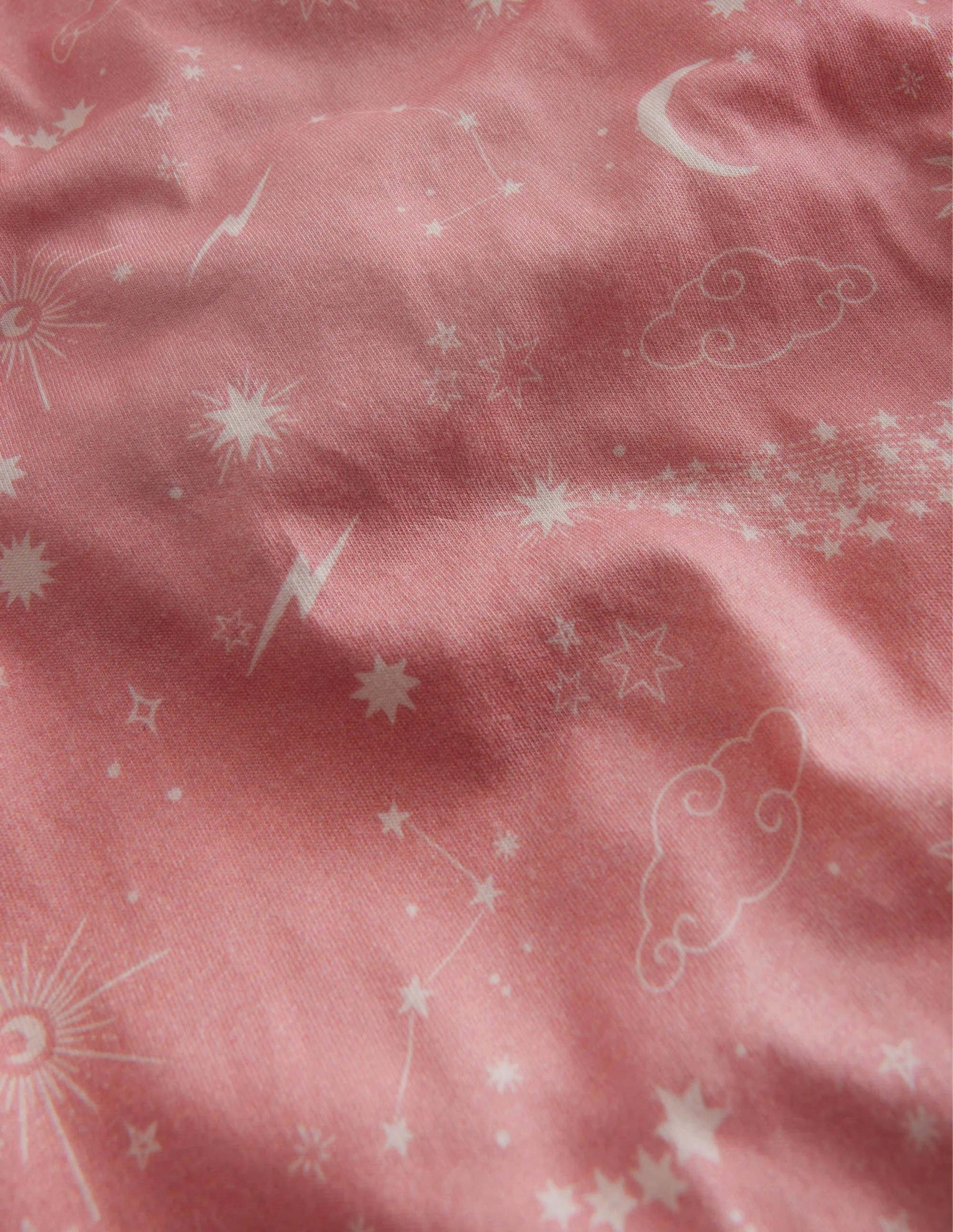 Jersey Harem Trousers-Peach Punch Pink Stars