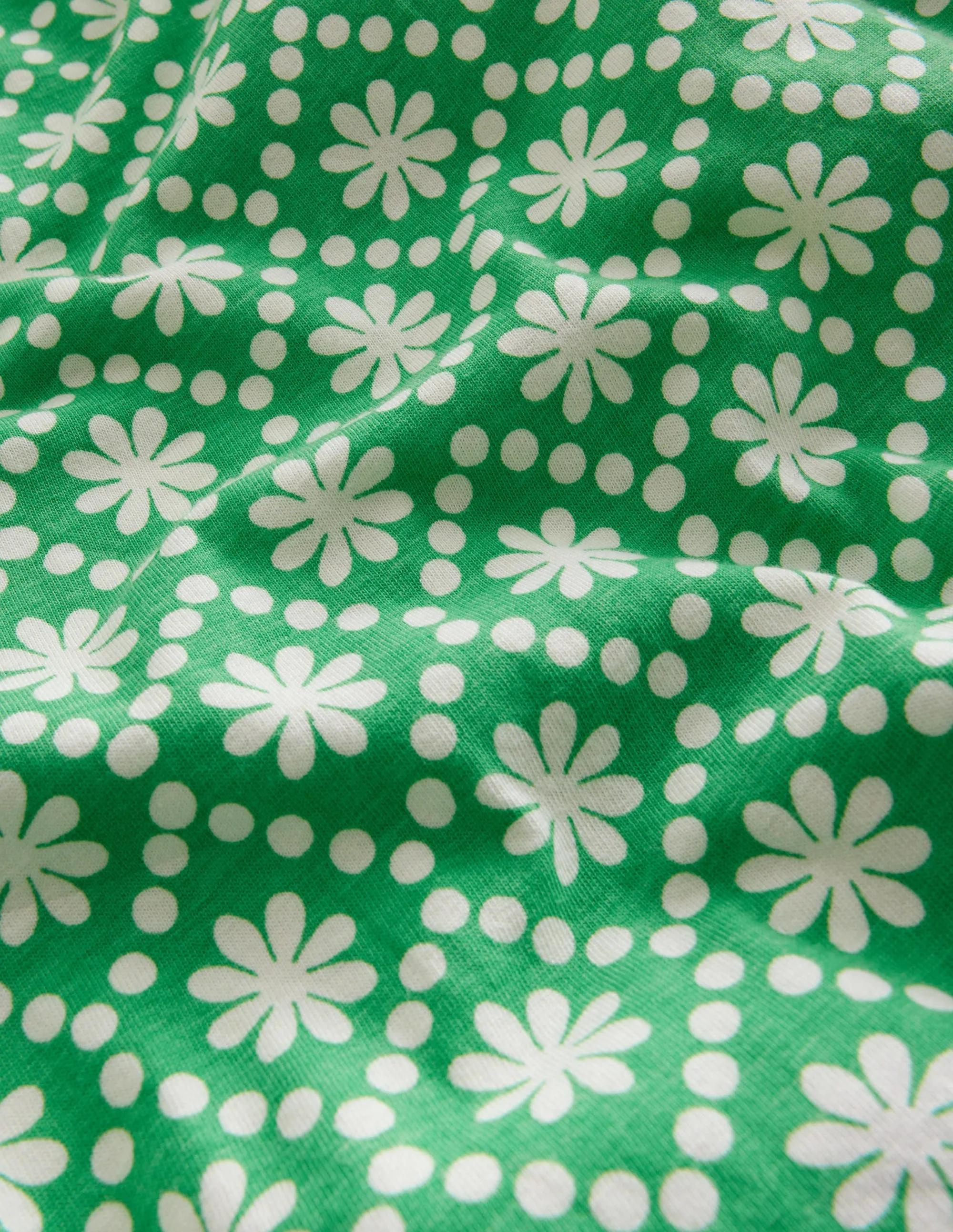 Jersey Harem Trousers-School Green Daisies