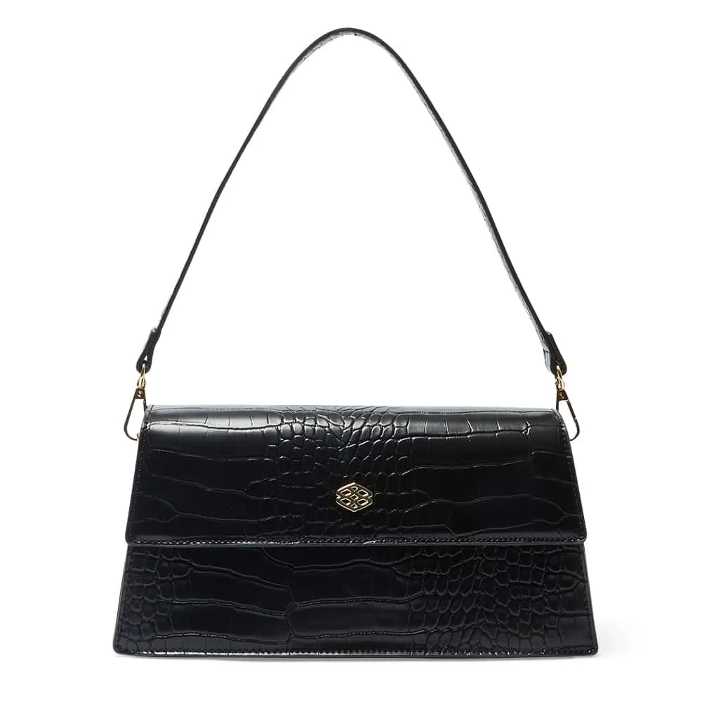 June Handbag in Black Croc