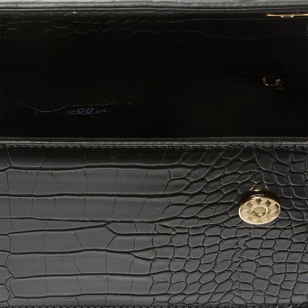 June Handbag in Black Croc
