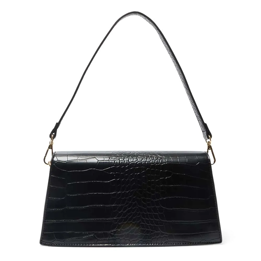 June Handbag in Black Croc