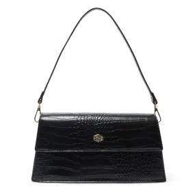 June Handbag in Black Croc