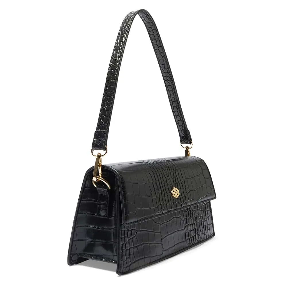 June Handbag in Black Croc