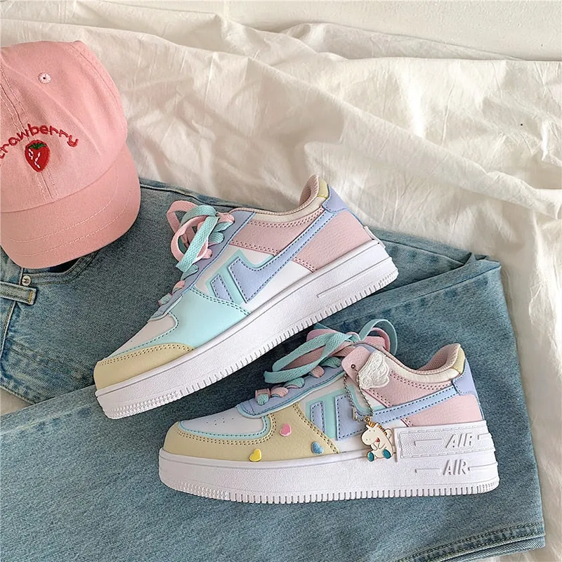 Kawaii Pastel Aesthetic Platform Trainers