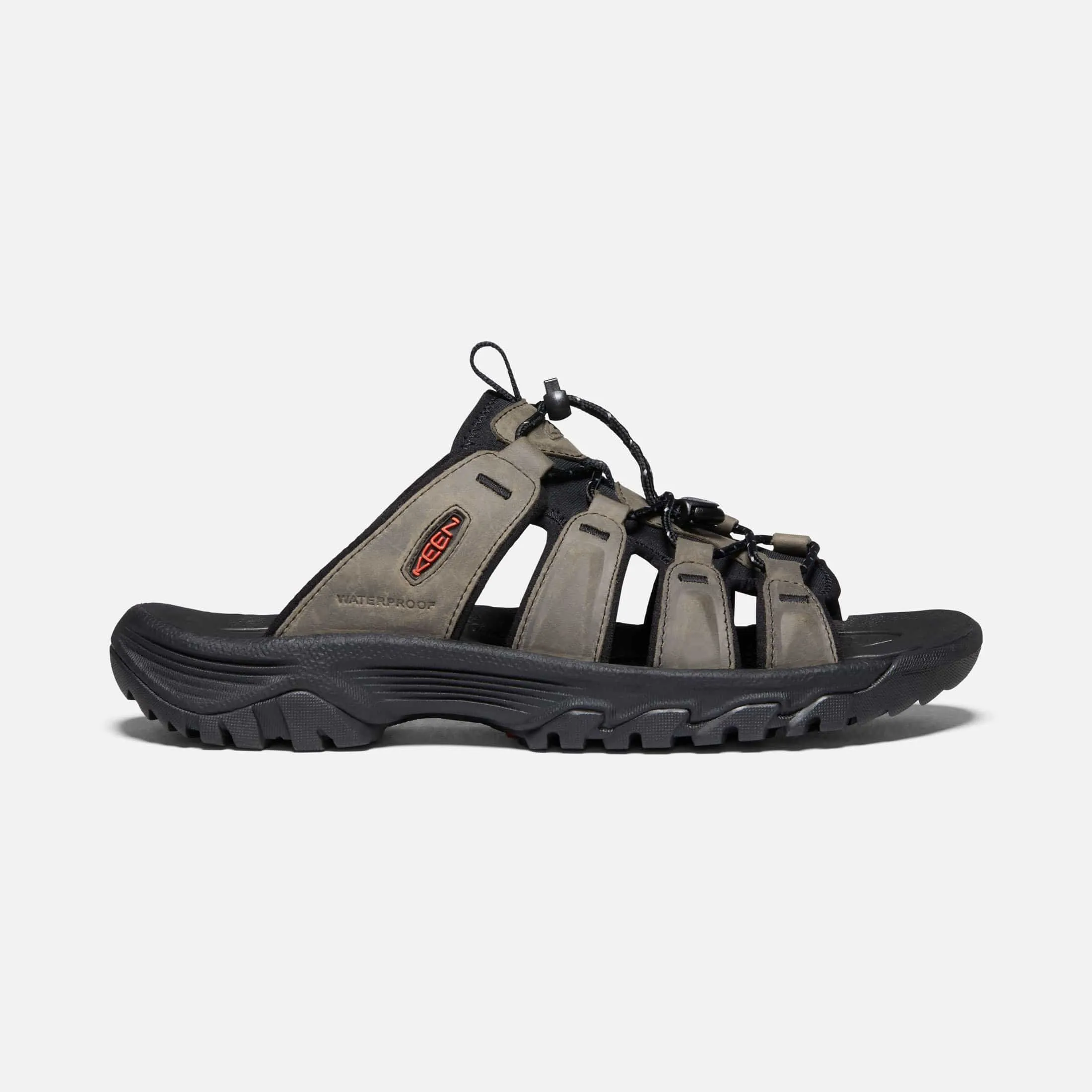 Keen Men's Targhee III Open Toe Slide Sandals- Grey/ Black