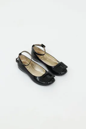 Kids Black Patent Jeune Fille Flat