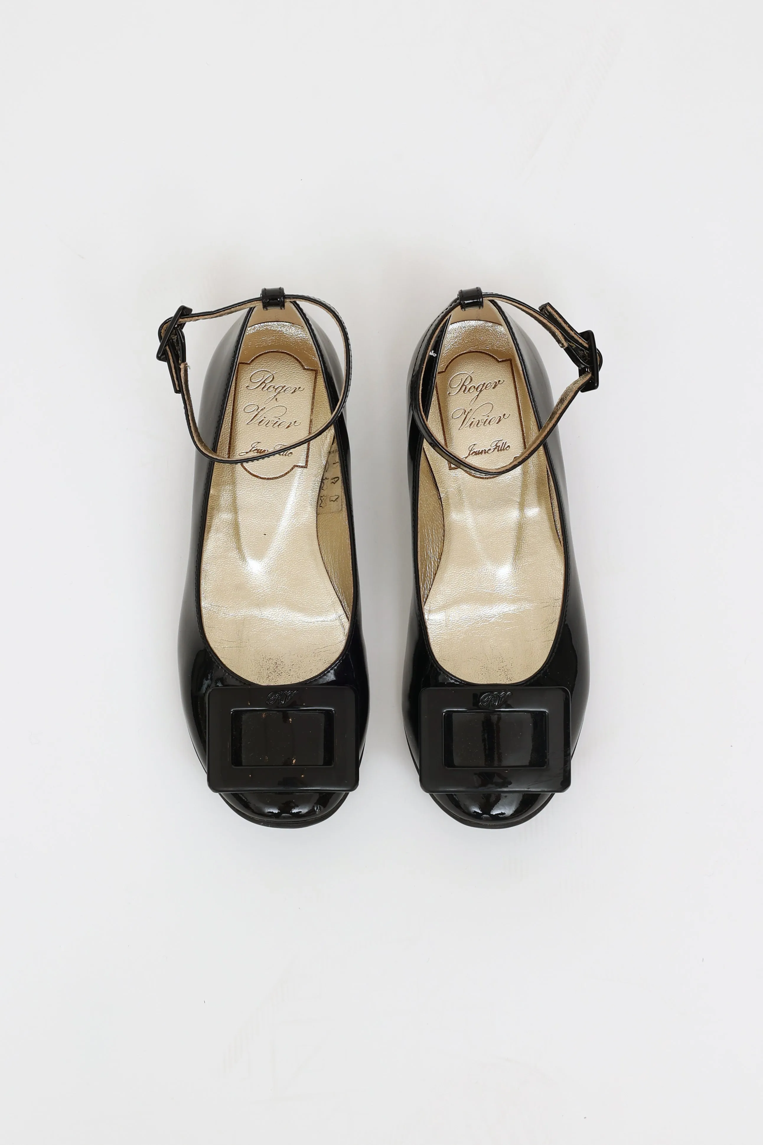 Kids Black Patent Jeune Fille Flat