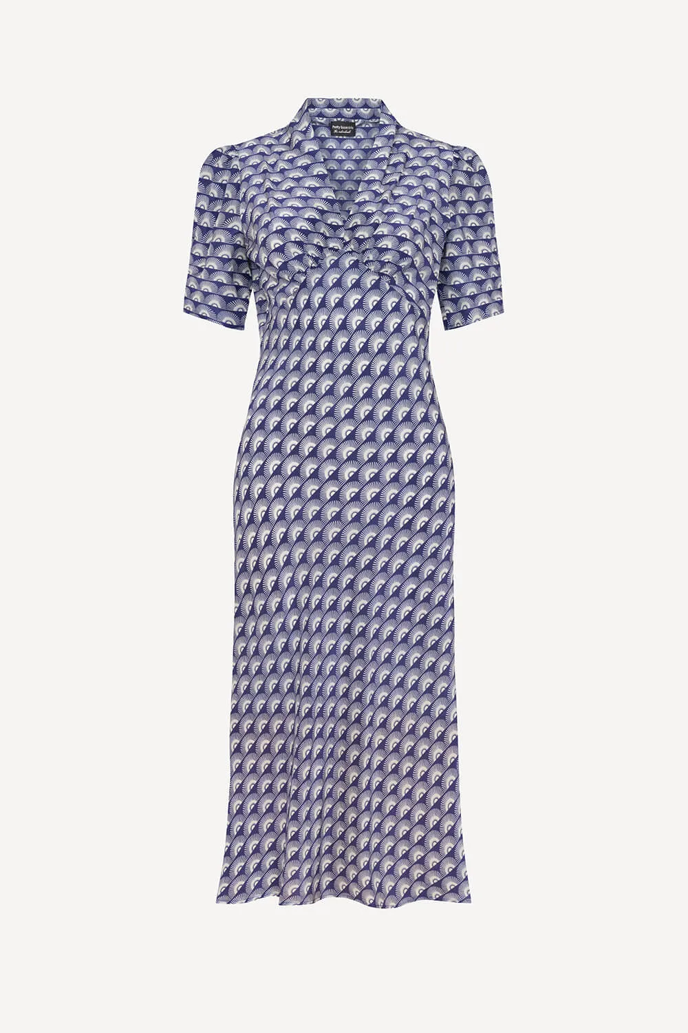 Mabel dress in navy rainbow sun print