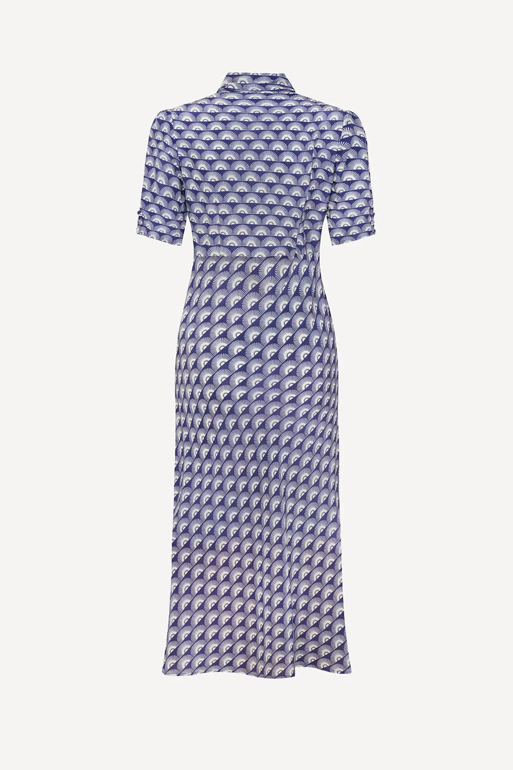 Mabel dress in navy rainbow sun print