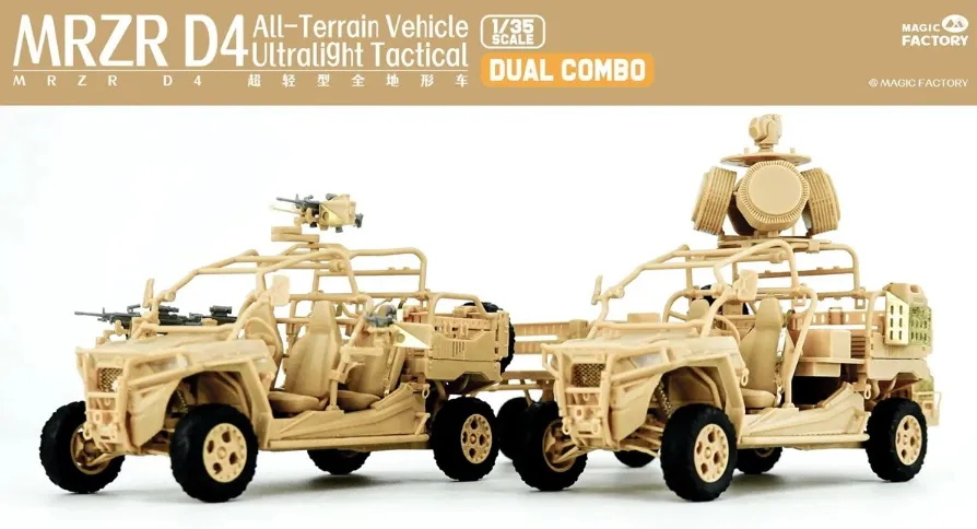 Magic Factory Military 1/35 MRZR D4 Ultralight Tactical All-Terrain Vehicle (Dual Combo/Two kits in one set)