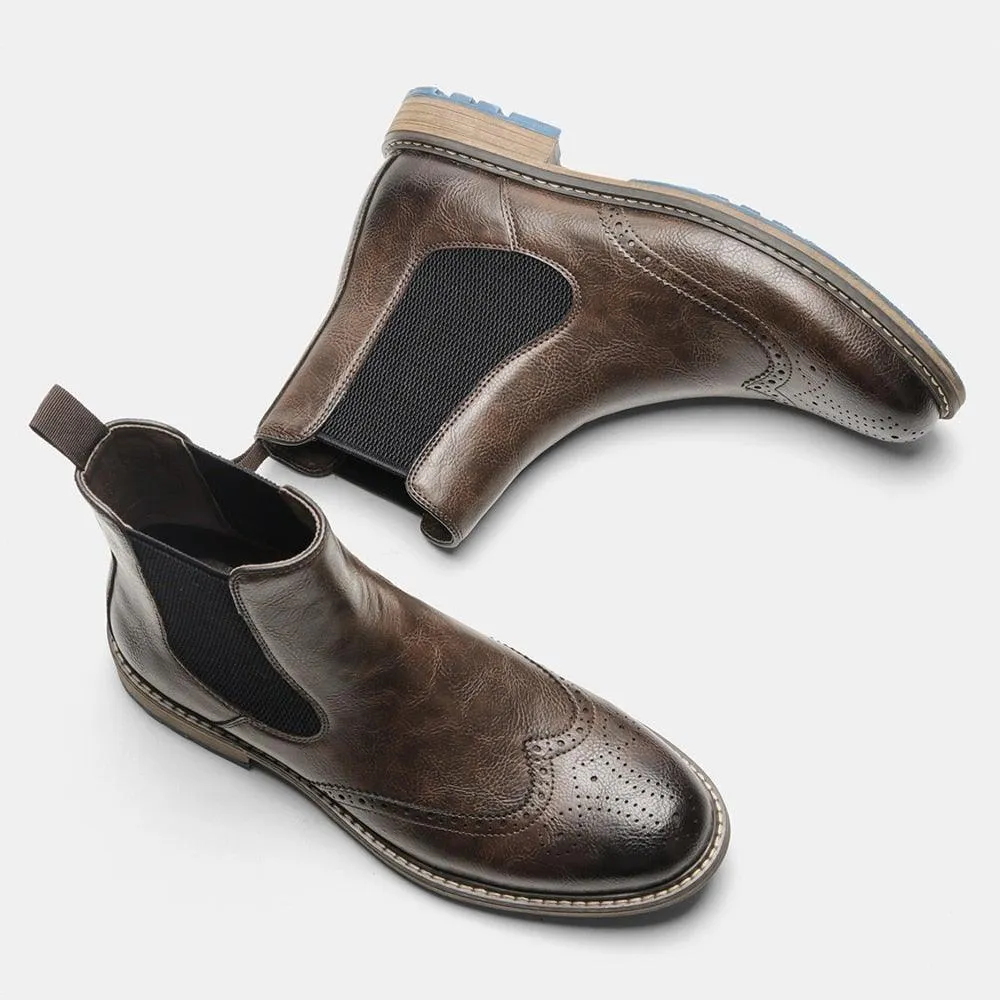 Men's Brogue Ankle High Top Boots