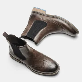 Men's Brogue Ankle High Top Boots