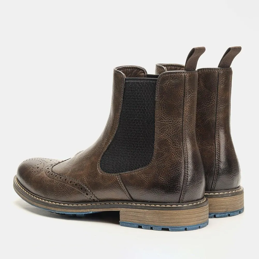 Men's Brogue Ankle High Top Boots