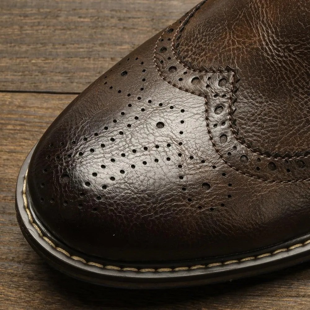 Men's Brogue Ankle High Top Boots