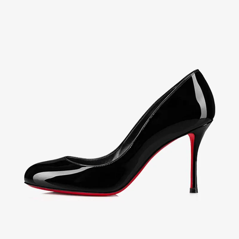 Patent Leather Stiletto with Low-Cut Vamp