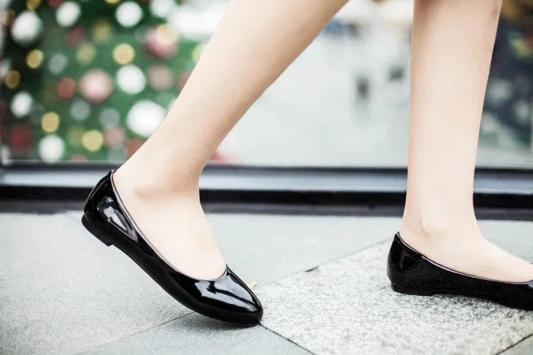 Patent Leather Women Flat Shoes 7216