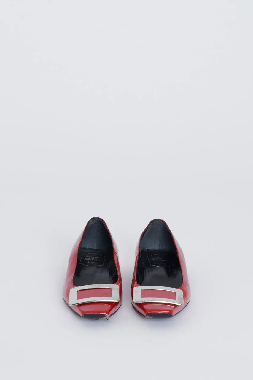 Red Patent Leather Preowned Ballet Flats