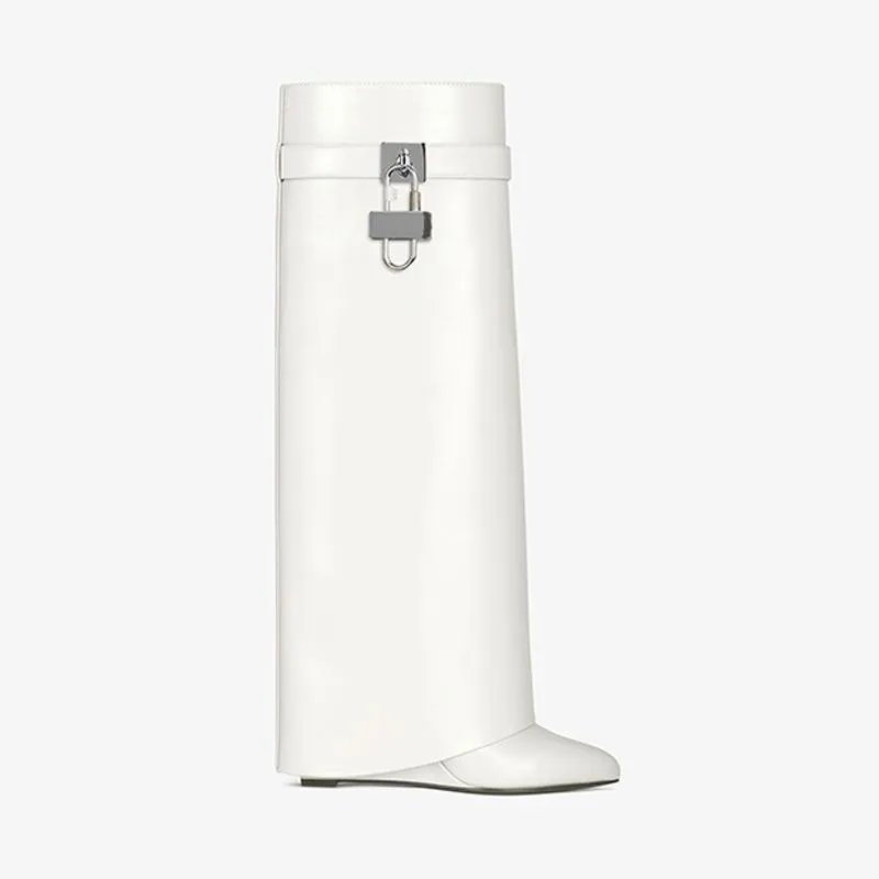 Refined Ivory Calfskin High Boots