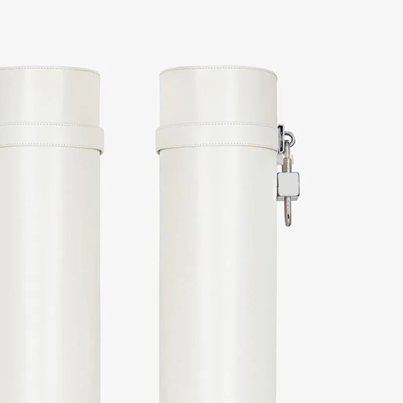 Refined Ivory Calfskin High Boots