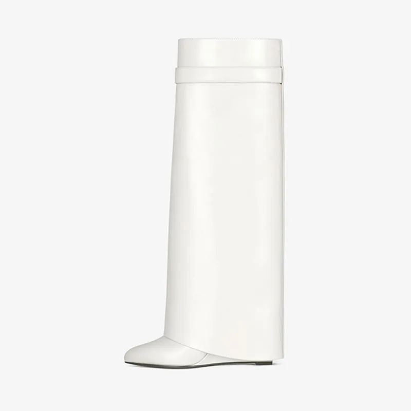 Refined Ivory Calfskin High Boots
