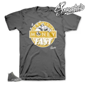 Retro 12 Dark Grey Blowing Money Fast Shirt