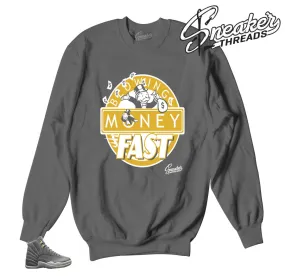 Retro 12 Dark Grey Blowing Money Fast Sweater