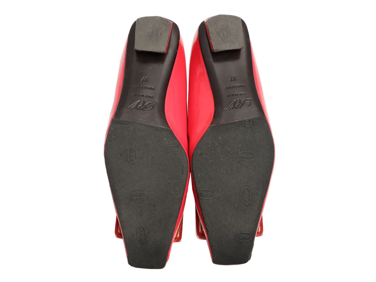Roger Vivier Hot Pink Patent Buckle Flats