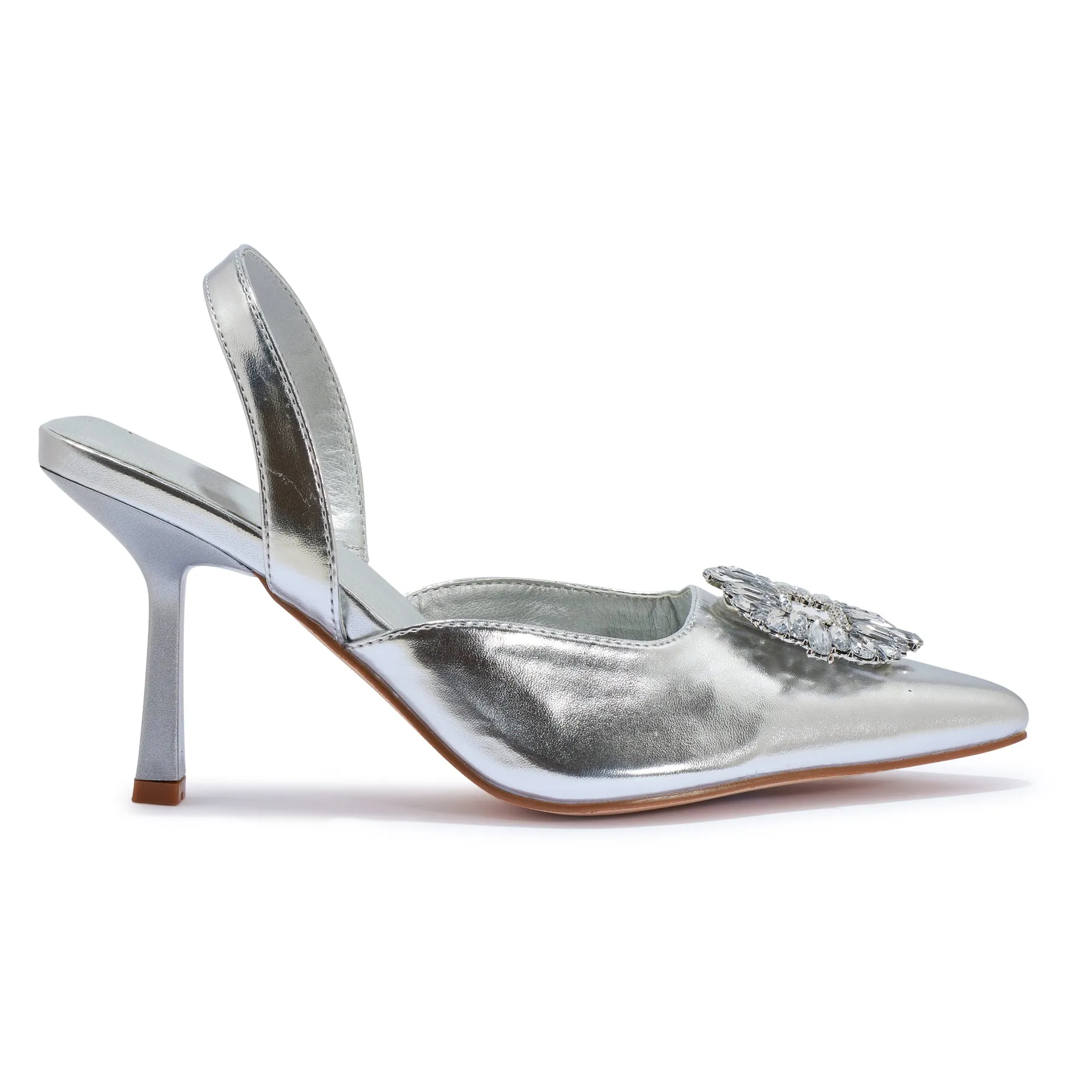 SALADO2 BROCHUE DETAIL SLING BACK POINTY TOE HEEL