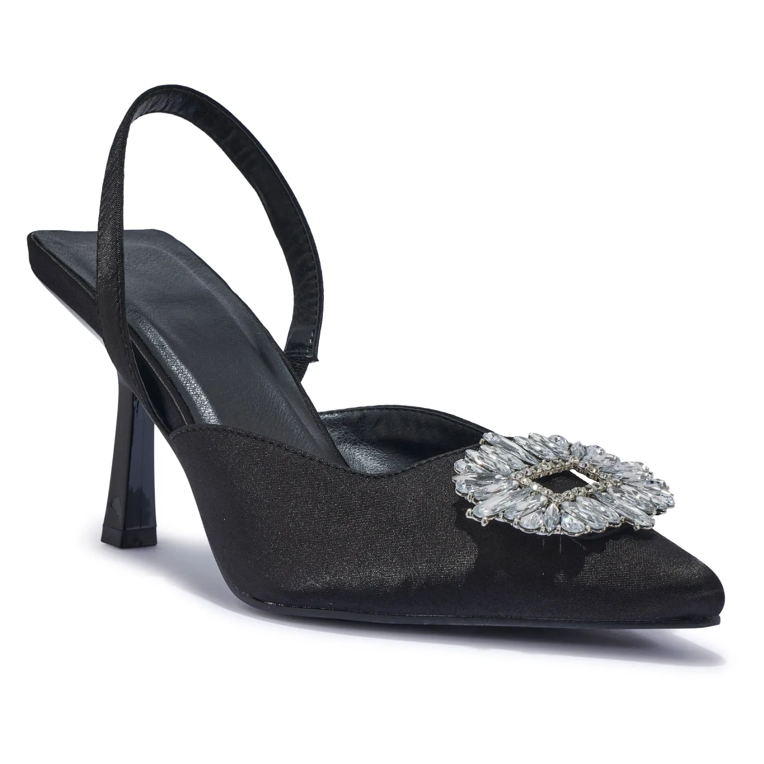 SALADO2 BROCHUE DETAIL SLING BACK POINTY TOE HEEL