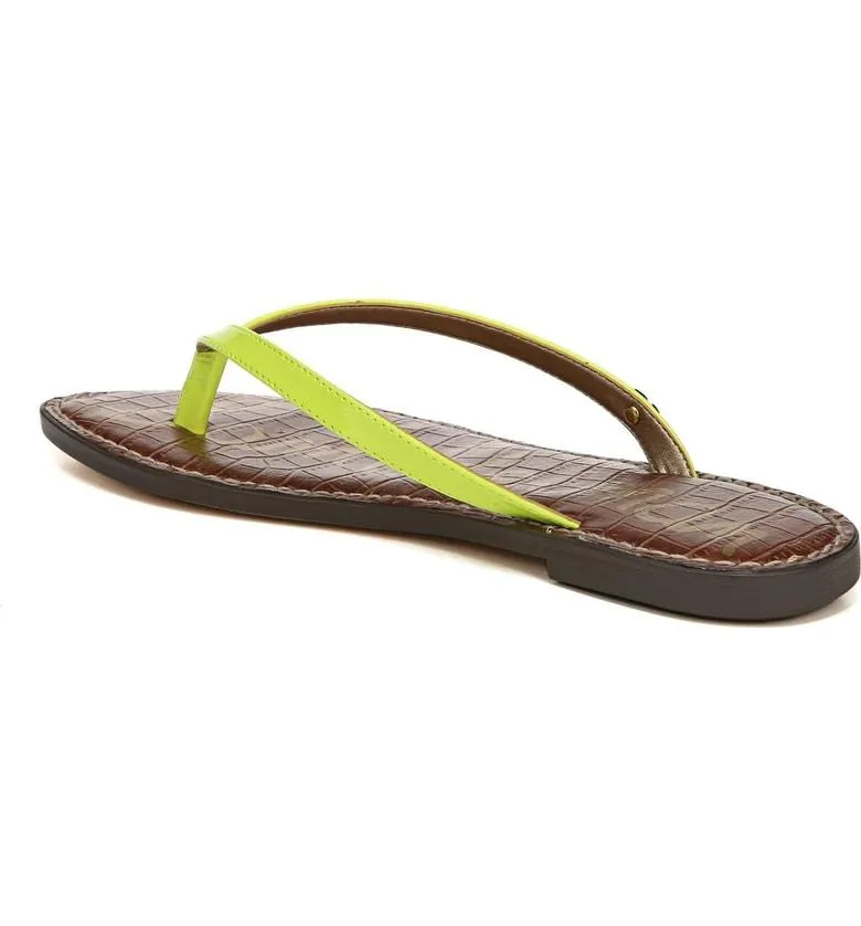 Sam Edelman Gracie Thong Slip On Slide Flat Sandals NEON YELLOW (5, NEON YELLOW)