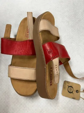 Sandals Flats By Born In Red & Tan, Size:9