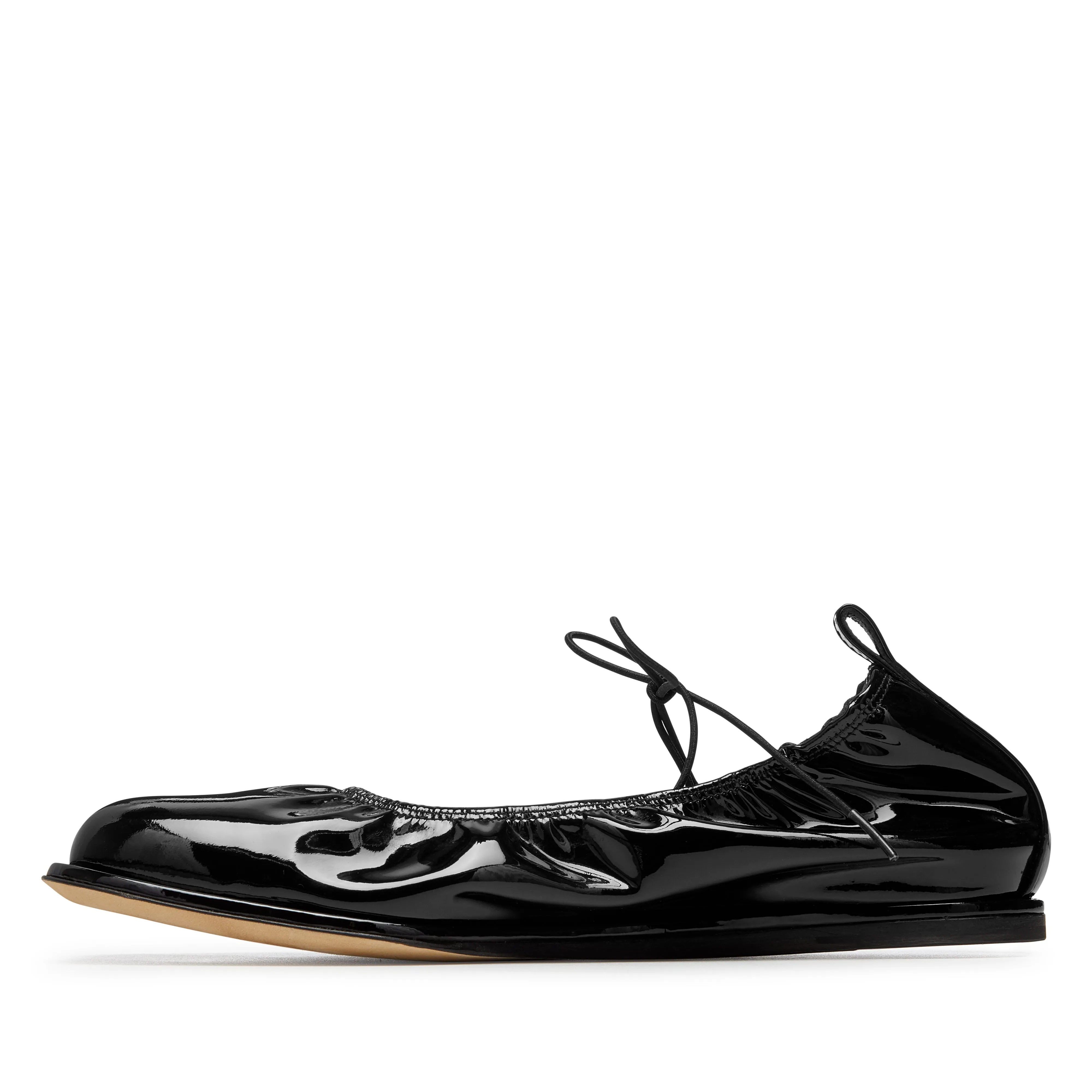Simone Rocha - Women's Heart-toe Patent Leather Ballerina Shoes - (Black)