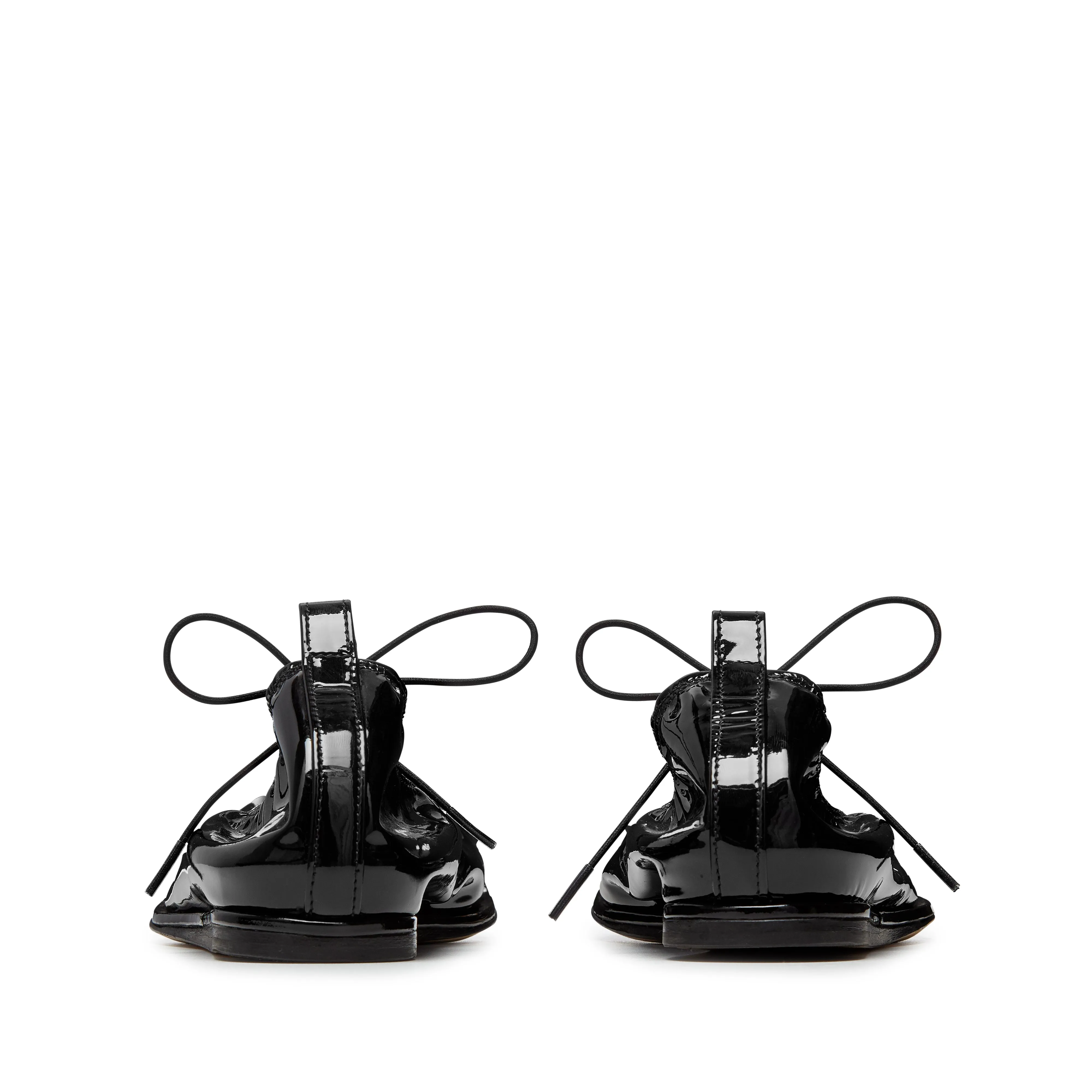 Simone Rocha - Women's Heart-toe Patent Leather Ballerina Shoes - (Black)