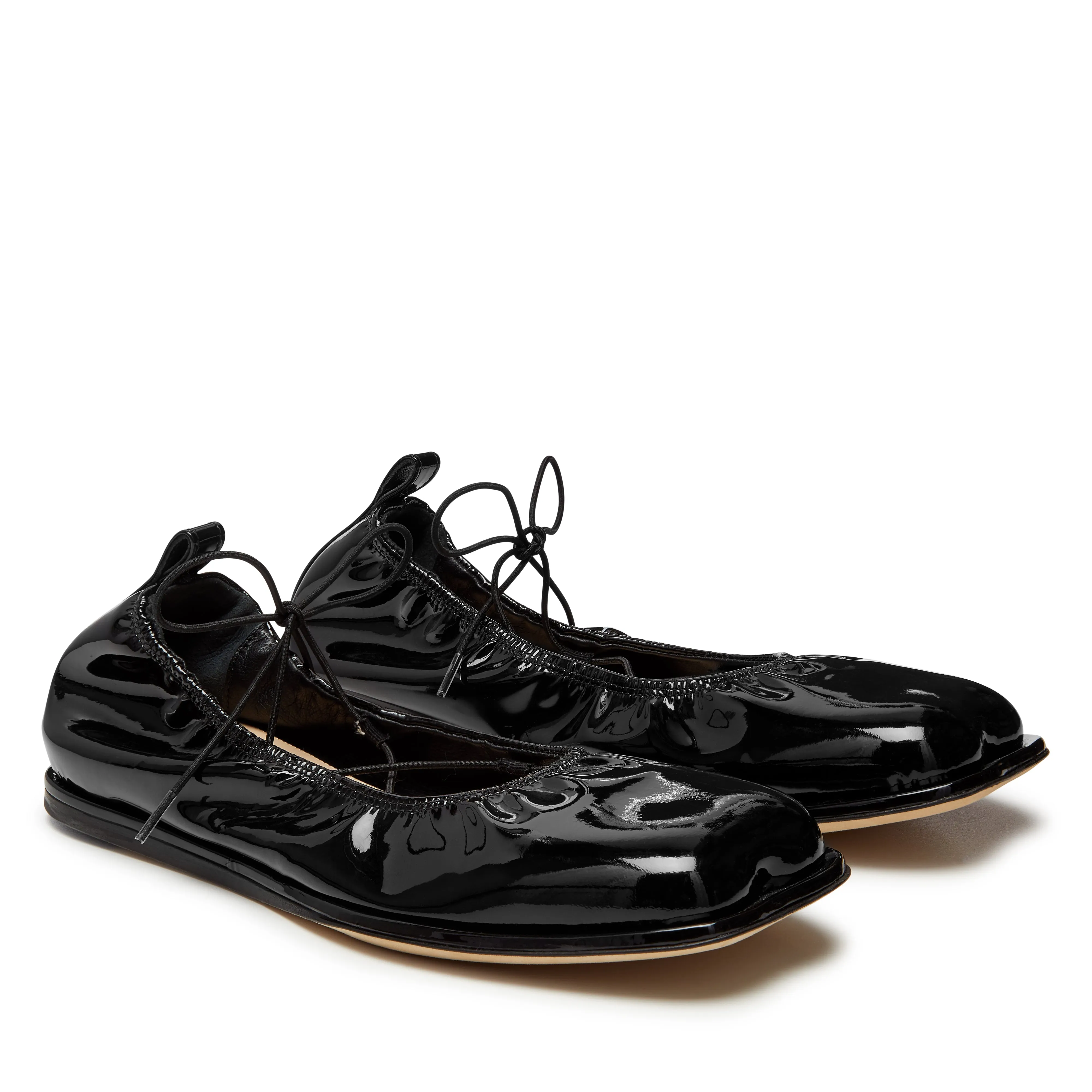 Simone Rocha - Women's Heart-toe Patent Leather Ballerina Shoes - (Black)