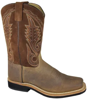 Smoky Mountain Boots Mens Boonville Brown Distress Leather Square Toe 10 D