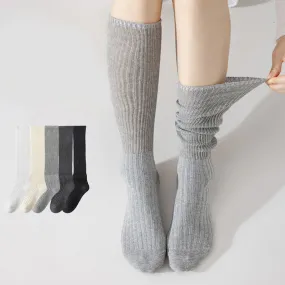 Solid Color Stylish Slouch Socks(3 Pairs)