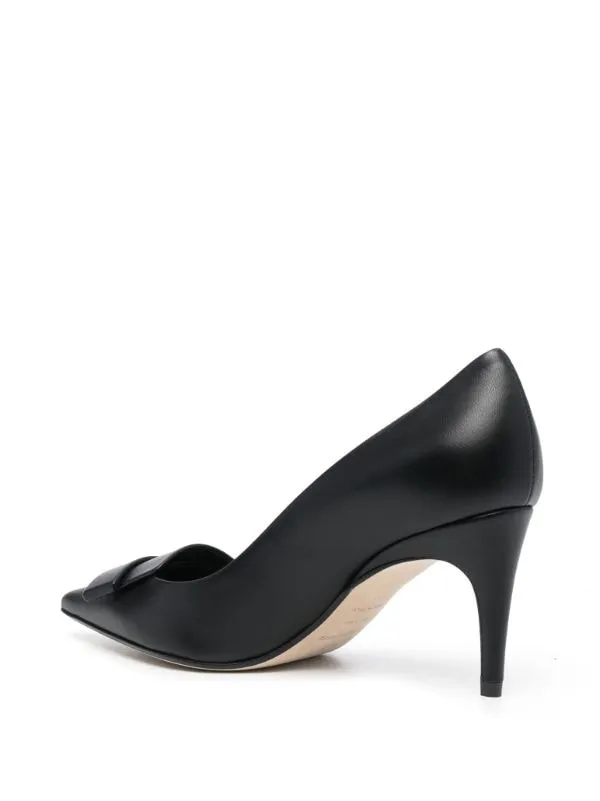 Sr1 Black Leather Pumps