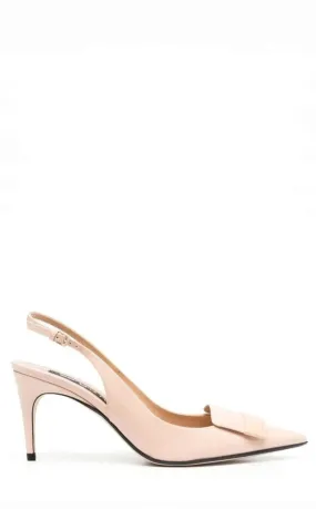 Sr1 Ivory Patent Slingback Pump
