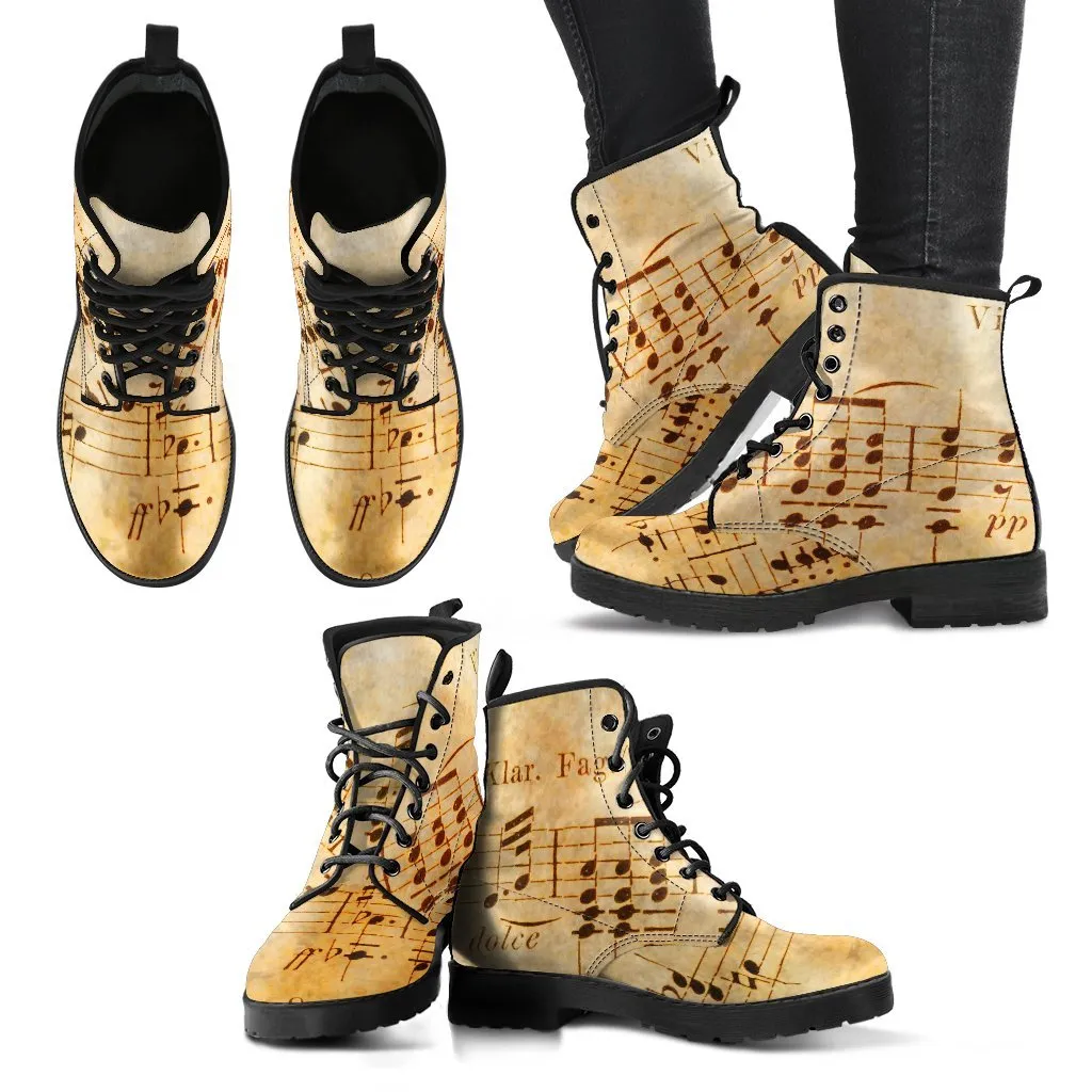 Stylish Boots - Vintage Style Musician #2 | Boho Shoes, Handmade Lace Up Boots, Vegan Leather Lace Up Boots Women
