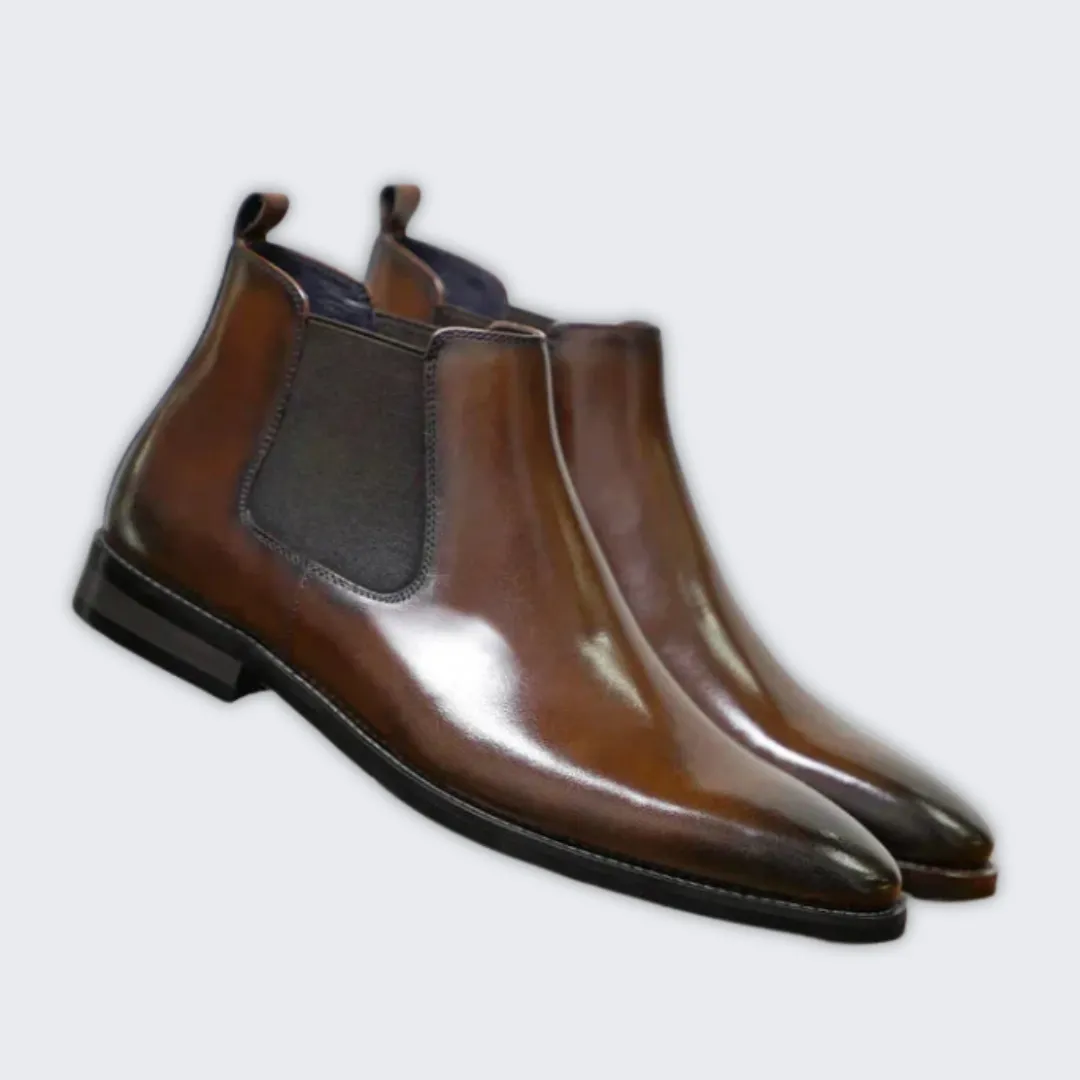 Stylish Men's Leather Chelsea Boots - Blake Slip-On Comfort