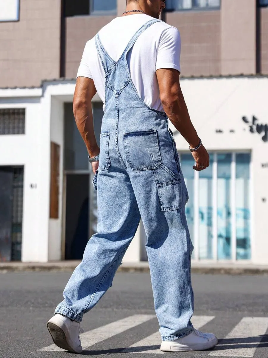 Stylish Ripped Denim Jumpsuit
